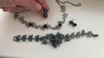 vintage rozen sierraden set, Ophalen of Verzenden, Zo goed als nieuw, Blauw, Zilver