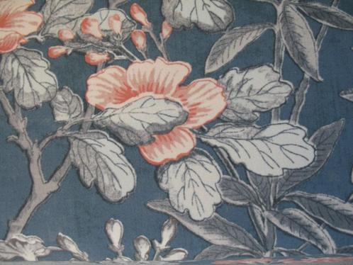 Subli Unique meubelstof; bloemen; 2 mtr; blauw/oranje/roze, Hobby en Vrije tijd, Stoffen en Lappen, Nieuw, Overige materialen