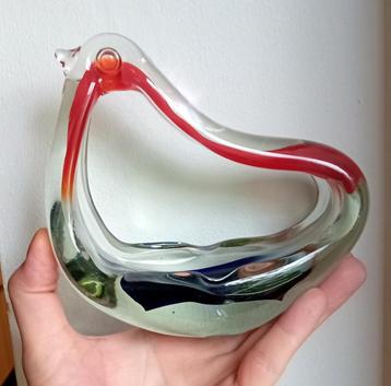 vogelvormige gekleurde artistieke glazen asbak beschikbaar voor biedingen
