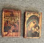 Twee kleine oude iconen, Antiek en Kunst, Antiek | Religie, Ophalen of Verzenden