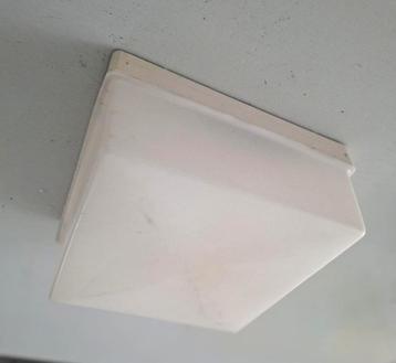 vintage plafonniere vierkant, minimalistisch design jaren 80 beschikbaar voor biedingen