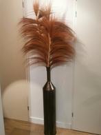 Grote gouden vaas met veren - 110 cm hoog, Ophalen of Verzenden, Gebruikt, Binnen