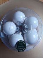 Witte Glazen Kerstballen - Set van 6, Overige materialen, Wit, Nieuw, Ophalen of Verzenden
