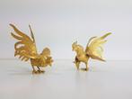 2 vintage vechtende fazanten hanen goud metaal ‘60, N, Ophalen of Verzenden, N, N