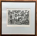 Seewigtal, Oostenrijk, Alpen, houtsnede, Albert Reck, druk, Ophalen