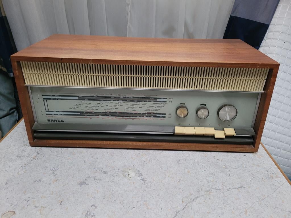 Vintage Erres Radio - Prachtig geluid!, Audio, Tv en Foto, Radio's, Gebruikt, Erres, Info@erres.nl, Ophalen of Verzenden