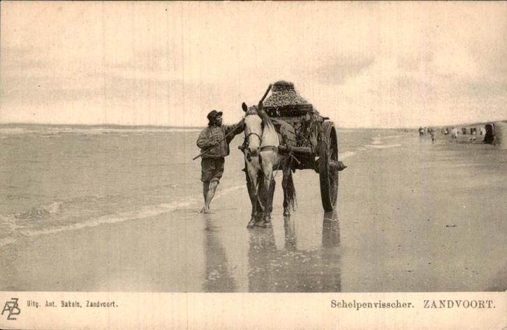 Zandvoort - Schelpenvisscher, Verzamelen, Ansichtkaarten | Nederland, Ongelopen, Noord-Holland, Voor 1920, Ophalen of Verzenden