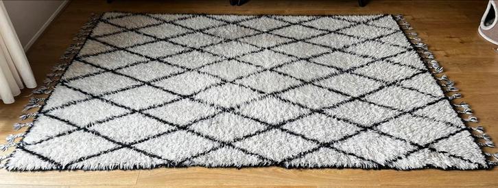 HK Living vloerkleed berber ruit, Huis en Inrichting, Stoffering | Tapijten en Kleden, Gebruikt, 150 tot 200 cm, 200 cm of meer