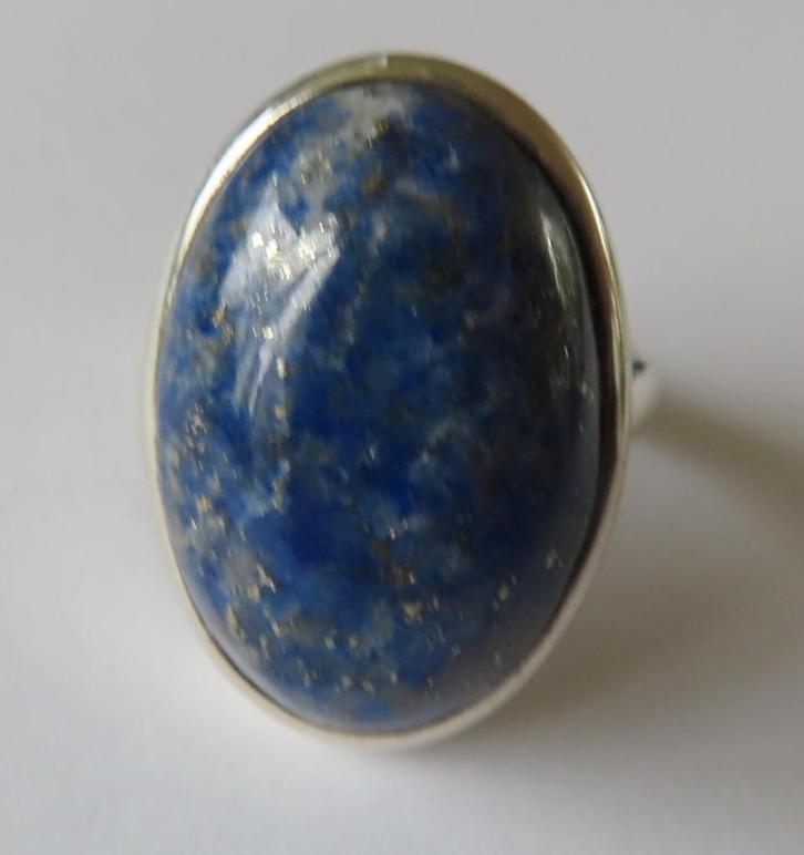 Koopje! Royale zilveren ring (no 20) met Lapis Lazulli, incl, Sieraden, Tassen en Uiterlijk, Ringen, Zo goed als nieuw, Dame, 17 tot 18