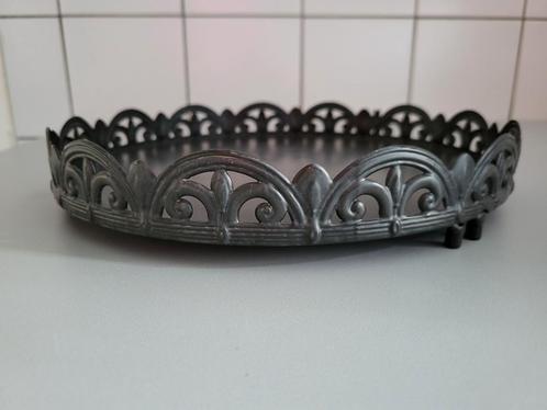 Metalen decoratie-/ dienblad, Huis en Inrichting, Woonaccessoires | Schalen en Manden, Gebruikt, Rond, Overige materialen, Ophalen of Verzenden