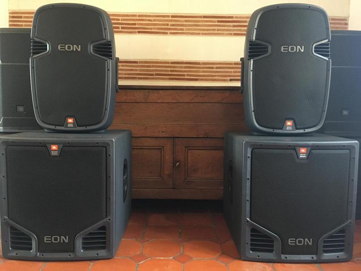 JBL EON 515 & 518 Sub set, Audio, Tv en Foto, Luidsprekers, Gebruikt, Front, Rear of Stereo speakers, 120 watt of meer, JBL, Ophalen of Verzenden