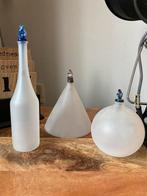 3 kleine vintage BROFT GLASS flesjes met glazen stop., Ophalen of Verzenden, Zo goed als nieuw