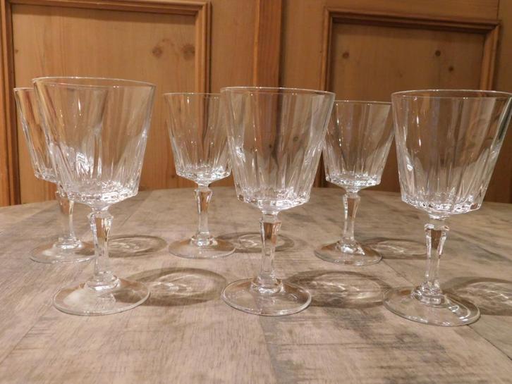 6 x Cristal d'Arques Durand loodkristallen glazen Versailles, Antiek en Kunst, Antiek | Glas en Kristal, Ophalen of Verzenden