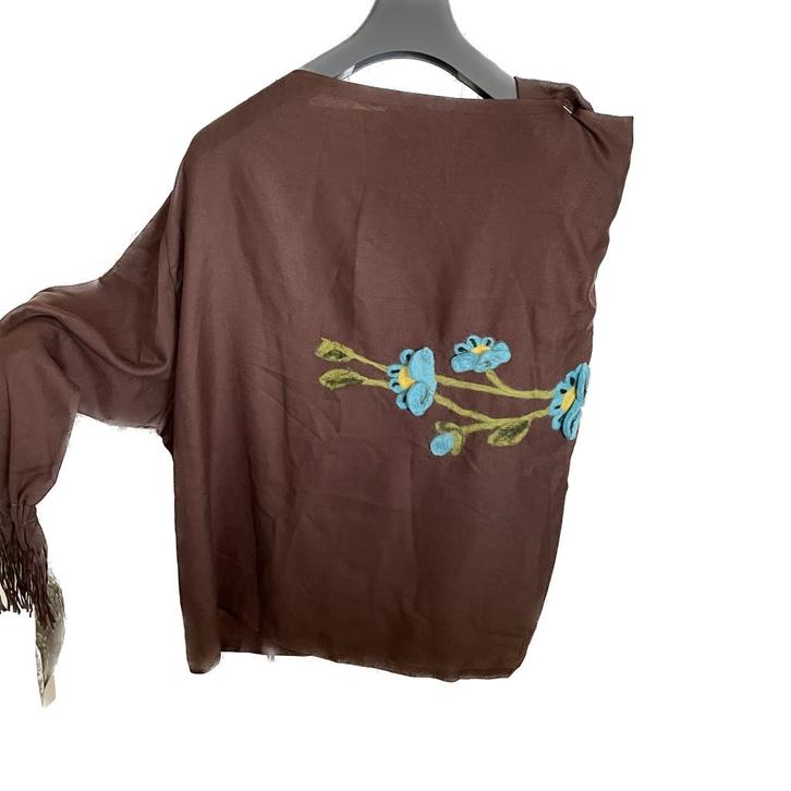 Bruin sjaal omslagdoek, met een mauw, Kleding | Dames, Mutsen, Sjaals en Handschoenen, Nieuw, Sjaal, Verzenden