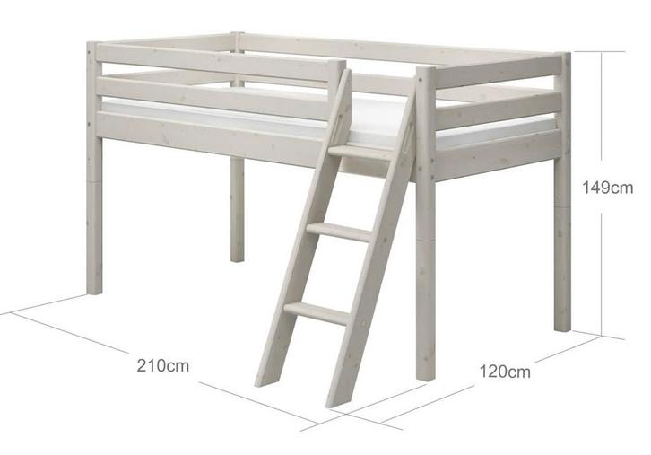 Flexa Classic - Halfhoogslaper met schuine ladder (120cm)!!!, Kinderen en Baby's, Kinderkamer | Stapelbedden en Hoogslapers, Zo goed als nieuw