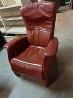 Lederen Relaxfauteuil donkerrood, Huis en Inrichting, Ophalen