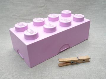 Roze Lego steen - opbergdoos lunchbox broodtrommel. beschikbaar voor biedingen