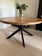 Naturel Mangohout Rond Eettafel 140 cm, Huis en Inrichting, Ophalen, 100 tot 150 cm, Rond, Zo goed als nieuw