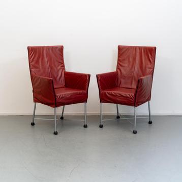 8 Montis Chaplin eetkamer stoelen Bordeaux rood beschikbaar voor biedingen