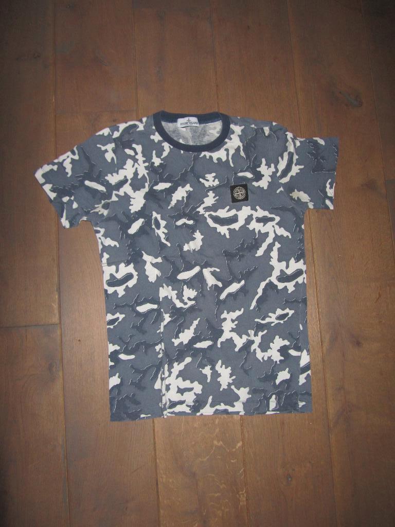 Stone Island t-shirt blauw wit print maat 170, Kinderen en Baby's, Kinderkleding | Maat 170, Gebruikt, Ophalen of Verzenden, Stone Island