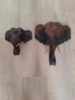 Twee houten olifanten maskers uit Zuid-Afrika, Ophalen of Verzenden