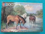 Puzzel paarden bij de rivier MB, Ophalen of Verzenden, 500 t/m 1500 stukjes, Gebruikt, Legpuzzel