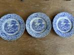 te koop 3 aparte antieke borden met blauwe decoraties, Antiek en Kunst, Antiek | Wandborden en Tegels, Ophalen of Verzenden