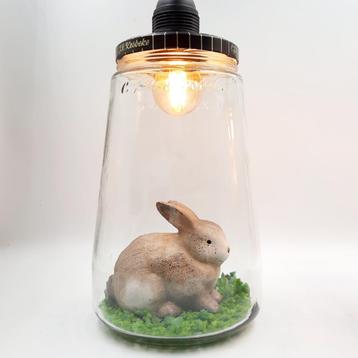Kesbekelamp met Konijn of Eekhoorn | Glazen hanglamp Vos beschikbaar voor biedingen