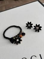 Armband en oorbellen, Ophalen of Verzenden, Zo goed als nieuw, Zwart