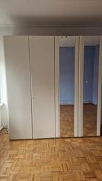 Witte kledingkast met spiegels, Huis en Inrichting, 200 cm of meer, Met hangruimte, Gebruikt, 50 tot 75 cm