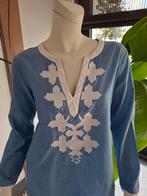 Blauw met witte Bies Blouse Top Tuniek Maat M 38, Maat 38/40 (M), Blauw, Ophalen of Verzenden, Zo goed als nieuw
