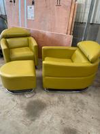Leolux fauteuils 2 met voetbank, Ophalen of Verzenden, 75 tot 100 cm, Leer