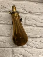 Antieke koperen kruithoorn voor voorlader geweer, Ophalen of Verzenden, Gebruikt, Overige instrumenten