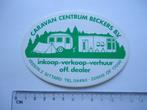 sticker oud SITTARD caravan centrum Beckjers bv dealer retro, Verzamelen, Stickers, Overige typen, Zo goed als nieuw, Verzenden