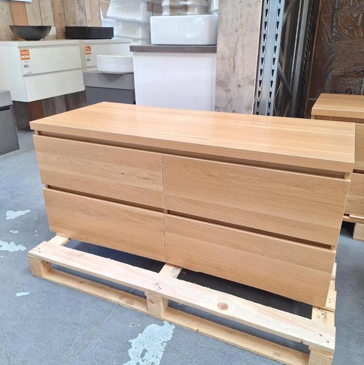 LAATSTE Badmeubel 120 x 50 cm eiken 4 lades hangend nr21, Huis en Inrichting, Woonaccessoires | Overige, Nieuw, Ophalen of Verzenden