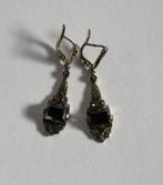 Art Deco Oorbellen zilver met markasiet en onyx, Ophalen of Verzenden, Zilver, Oorbellen, Met edelsteen