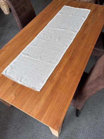 tafelloper Linopur ivoor / wit - linnen  42 x 140 cm - NIEUW beschikbaar voor biedingen