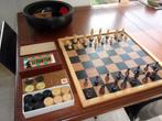 Houten DAM-SCHAAKBORD incl. Damstenen en Schaakstukken, Hobby en Vrije tijd, Gezelschapsspellen | Bordspellen, Een of twee spelers