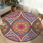 Bohemian Rond Vloerkleed 6 Tapijt Mat Boho Roze Rood Geel, Verzenden, Nieuw, Overige kleuren, Rond