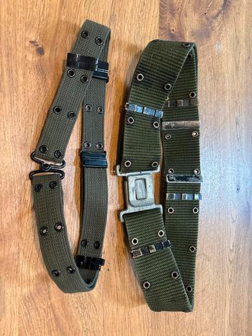 Vintage militaire groene koppelriemen beschikbaar voor biedingen