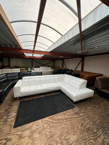 Italiaanse design wit leren hoekbank bank bankstel leer beschikbaar voor biedingen