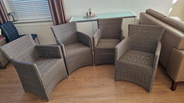 Royal Patio Seasons Wicker stoelen (4x) - Lounge Set, Tuin en Terras, Tuinsets en Loungesets, Gebruikt, Loungeset, Wicker, 4 zitplaatsen