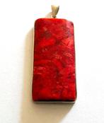 Prachtige rode appelkoraalkoraal edelsteen ketting hanger, Sieraden, Tassen en Uiterlijk, Verzenden, Nieuw, Steen of Mineraal