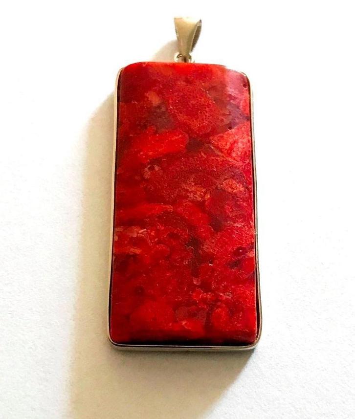 Prachtige rode appelkoraalkoraal edelsteen ketting hanger, Sieraden, Tassen en Uiterlijk, Kettinghangers, Nieuw, Steen of Mineraal
