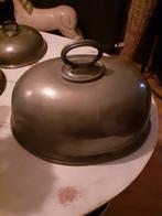 2 prachtige oude brocante sheffield cloche tinnen, Huis en Inrichting, Ophalen of Verzenden