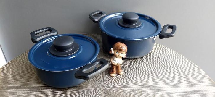 B0-Camp 2 nette pannen pan 17 en 19 cm vakantie kamperen, Caravans en Kamperen, Kampeeraccessoires, Zo goed als nieuw, Ophalen of Verzenden