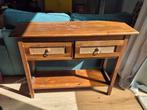Boho retro houten sidetable met 2 lades, Ophalen, Gebruikt, 100 tot 150 cm, Overige houtsoorten