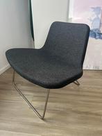 Mooie design stoel met grijze stoffen bekleding, Huis en Inrichting, Ophalen, Zo goed als nieuw, Eén, Stof