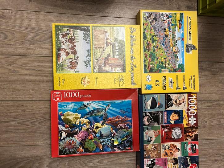 5 Puzzels 1000 Stukjes - Compleet!, Hobby en Vrije tijd, Denksport en Puzzels, Gebruikt, Legpuzzel, 500 t/m 1500 stukjes, Ophalen of Verzenden