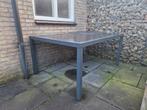 Tuintafel met granieten tegels 160 x 110 cm, Ophalen, Gebruikt, Rechthoekig, Metaal